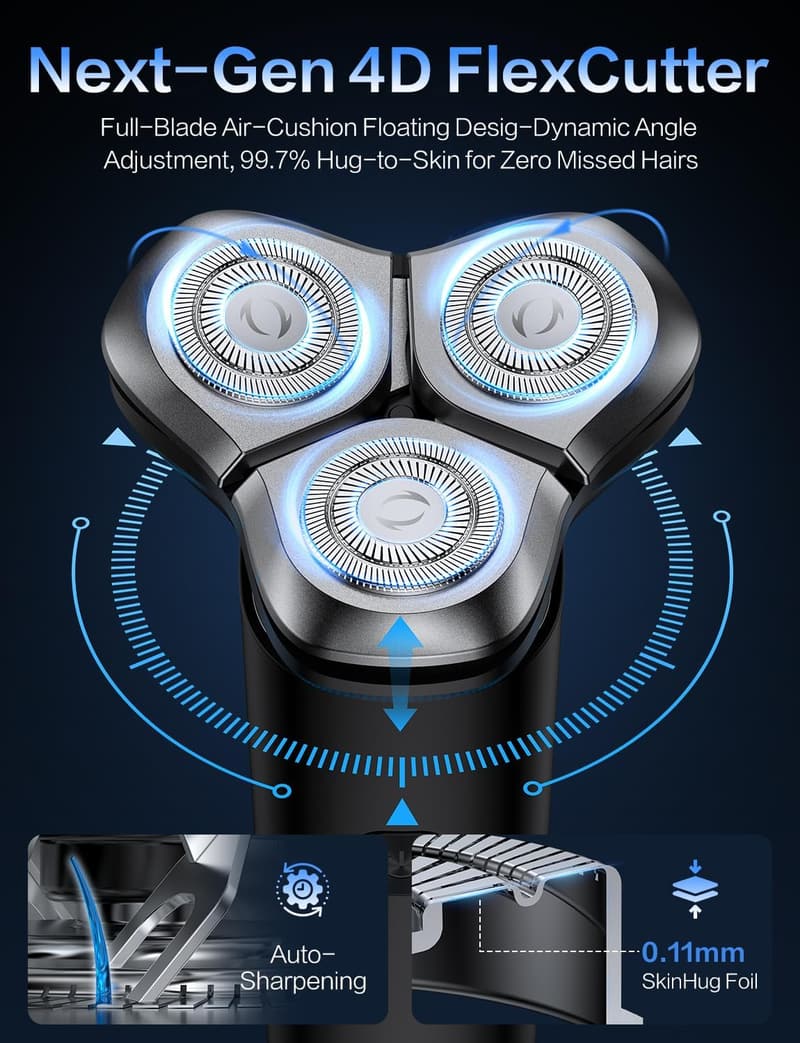 Men's Waterproof Electric Shaver with Digital Display