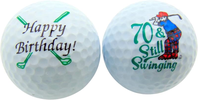 70th Birthday Golf Balls Gift Set for Golfers (Set of 2)