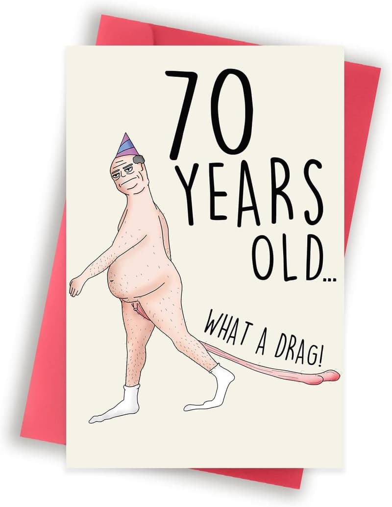 70th Birthday Card for Men - Humorous Design and Unique Decor