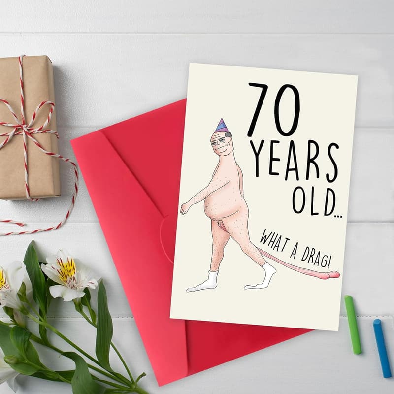 70th Birthday Card for Men - Humorous Design and Unique Decor