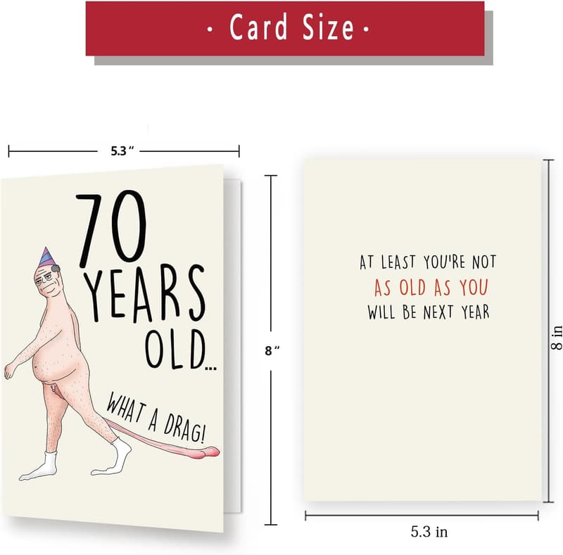 70th Birthday Card for Men - Humorous Design and Unique Decor