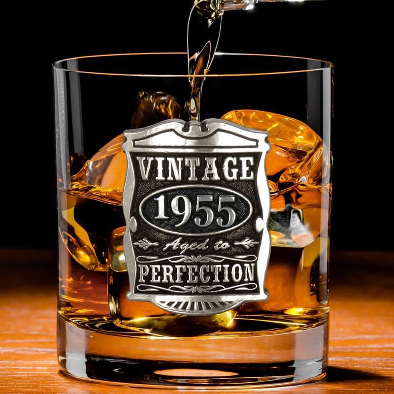 70th Birthday Vintage Whisky Tumbler Gift for Men