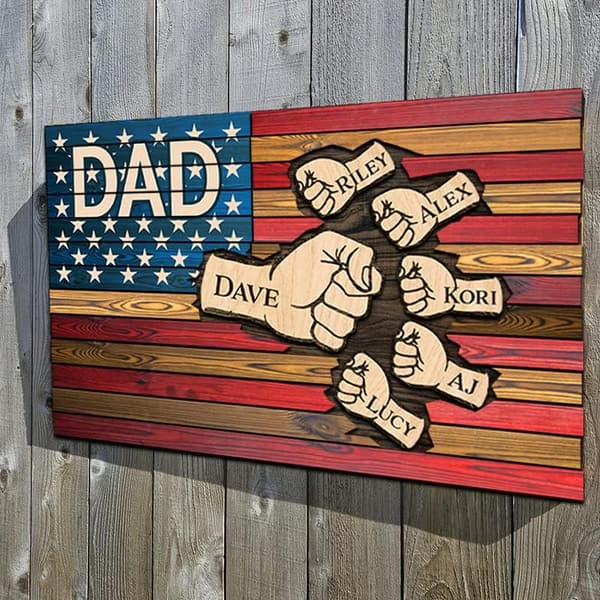 Independence Day Wooden Sign for Dad and Grandpa