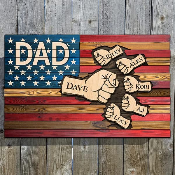Independence Day Wooden Sign for Dad and Grandpa