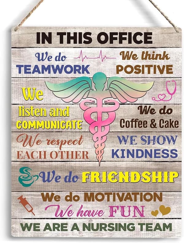 Inspirational Nurse Wall Art - Wooden Hanging Sign (10x8 Inch)