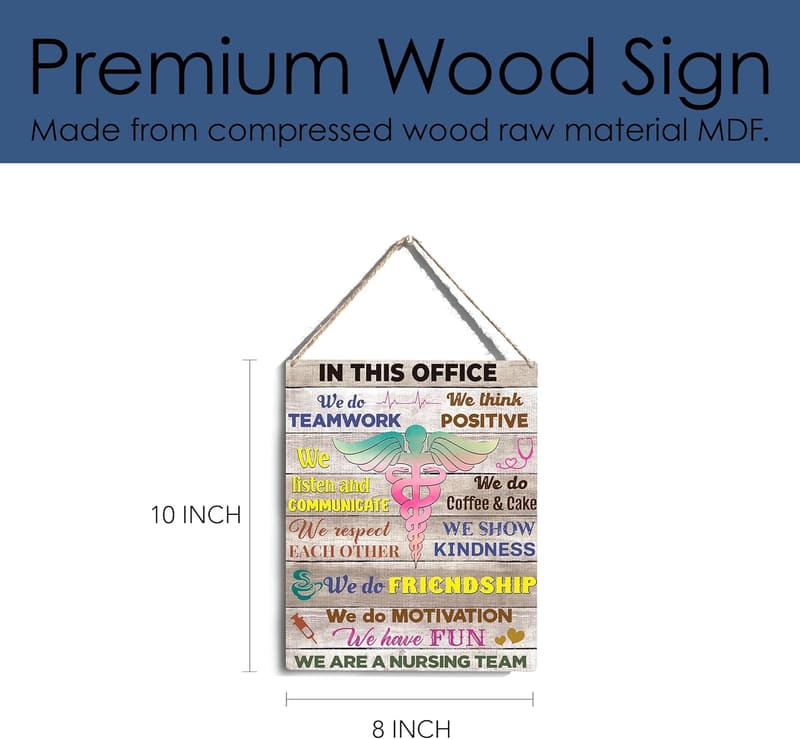 Inspirational Nurse Wall Art - Wooden Hanging Sign (10x8 Inch)