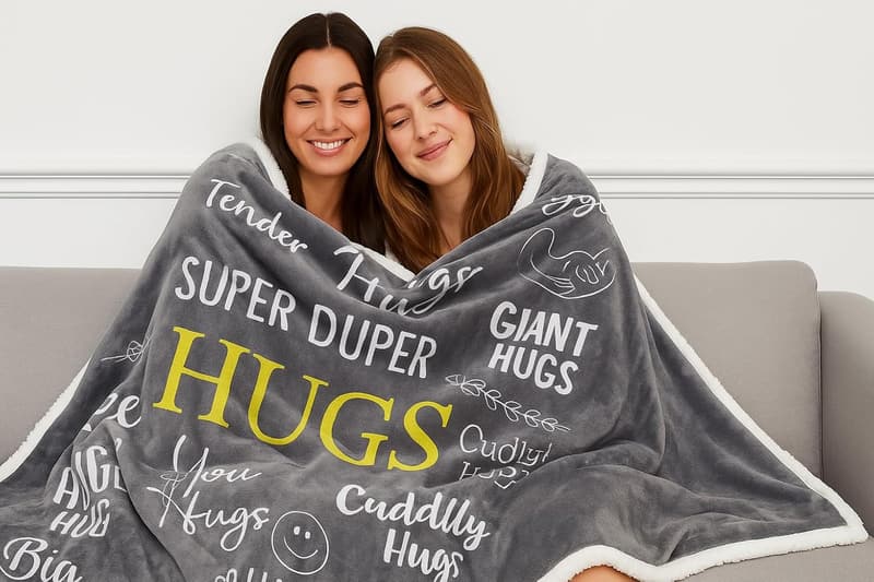 Get Well Soon Hug Blanket - Soft Flannel Fleece Throw for Women