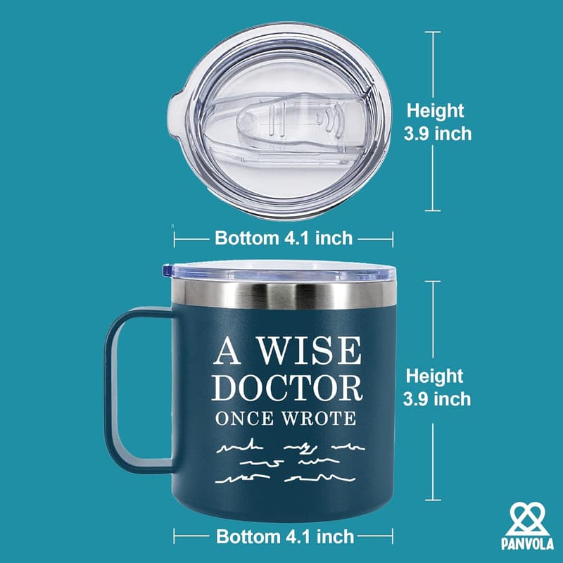 Insulated Coffee Mug for Doctors - 14oz Stainless Steel Travel Cup