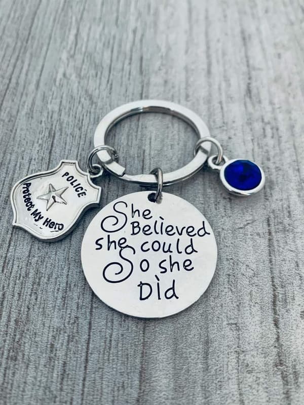 She Believed She Could Keychain - Graduation Gift for Women