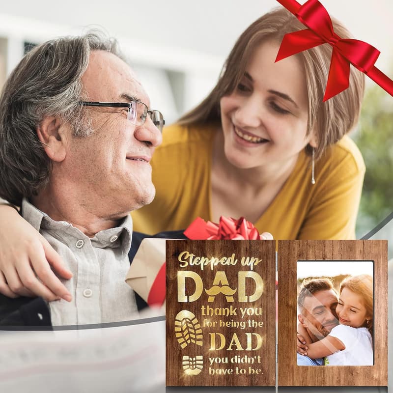Father's Day Brown Picture Frame for Stepdad