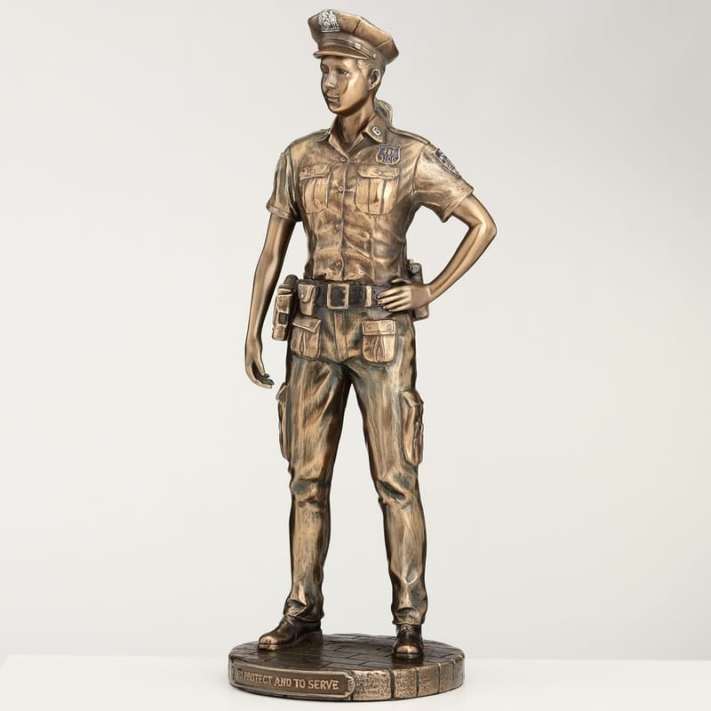 Police Officer Tribute Statue - 11.5 Inch Cold Cast Resin