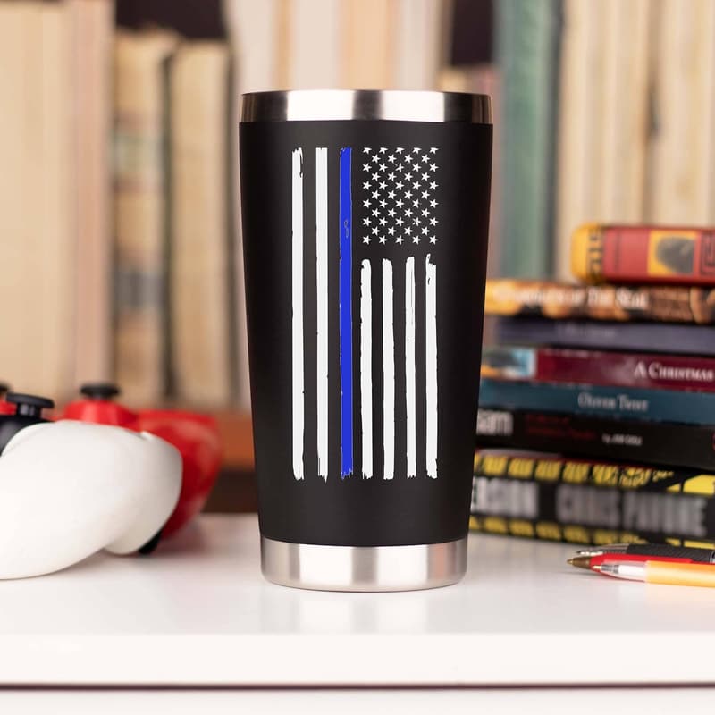 Valentine's Day Gift - Thin Blue Line Stainless Steel Tumbler