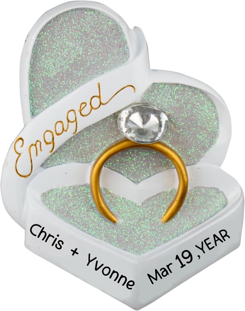 Personalized Engagement Ornament 2025 | Custom Laser Engraved Gift