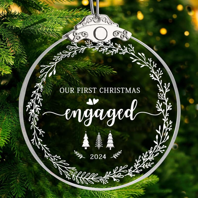 Engagement Gifts for Couples - Personalized Christmas Ornaments