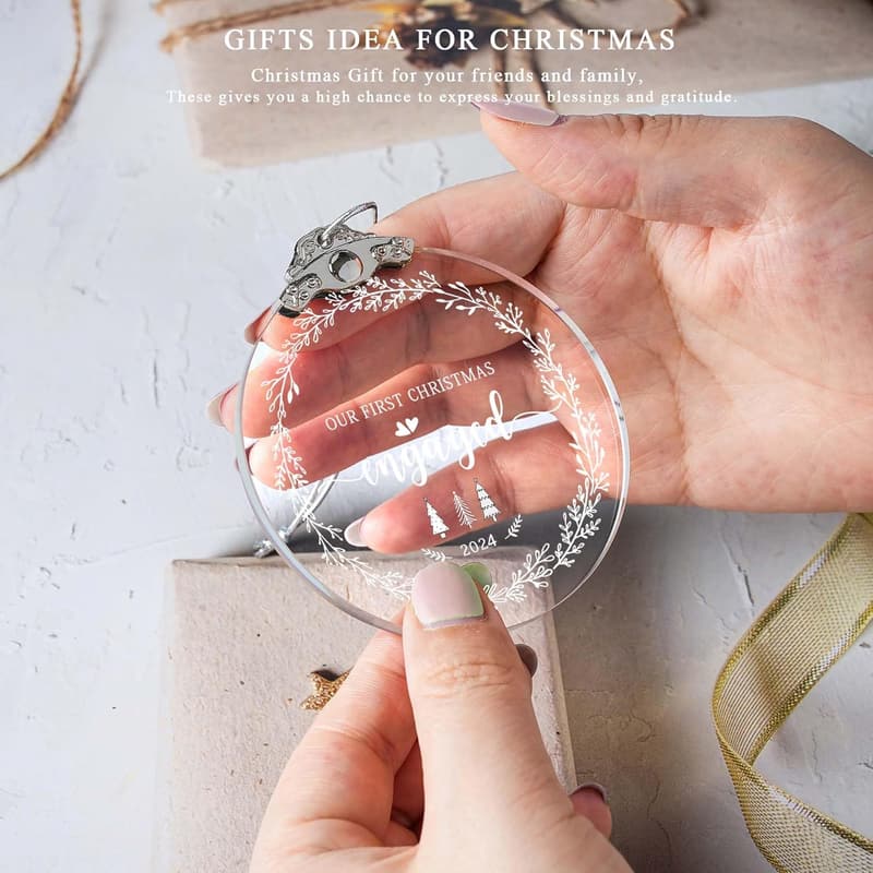 Engagement Gifts for Couples - Personalized Christmas Ornaments
