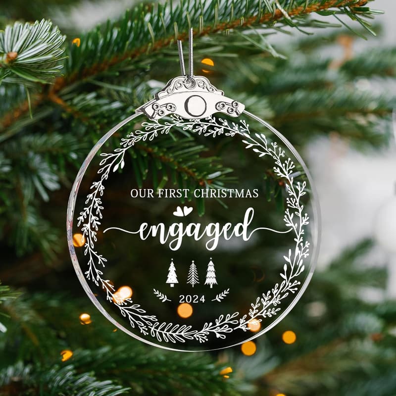 Engagement Gifts for Couples - Personalized Christmas Ornaments
