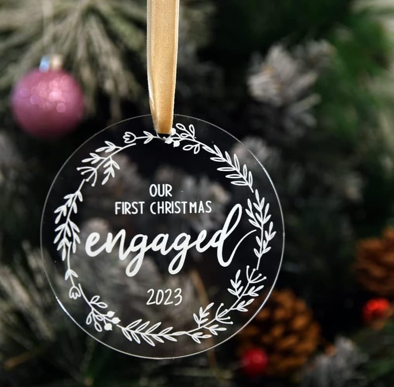 Engagement Ornament 2023 for Couples - First Christmas