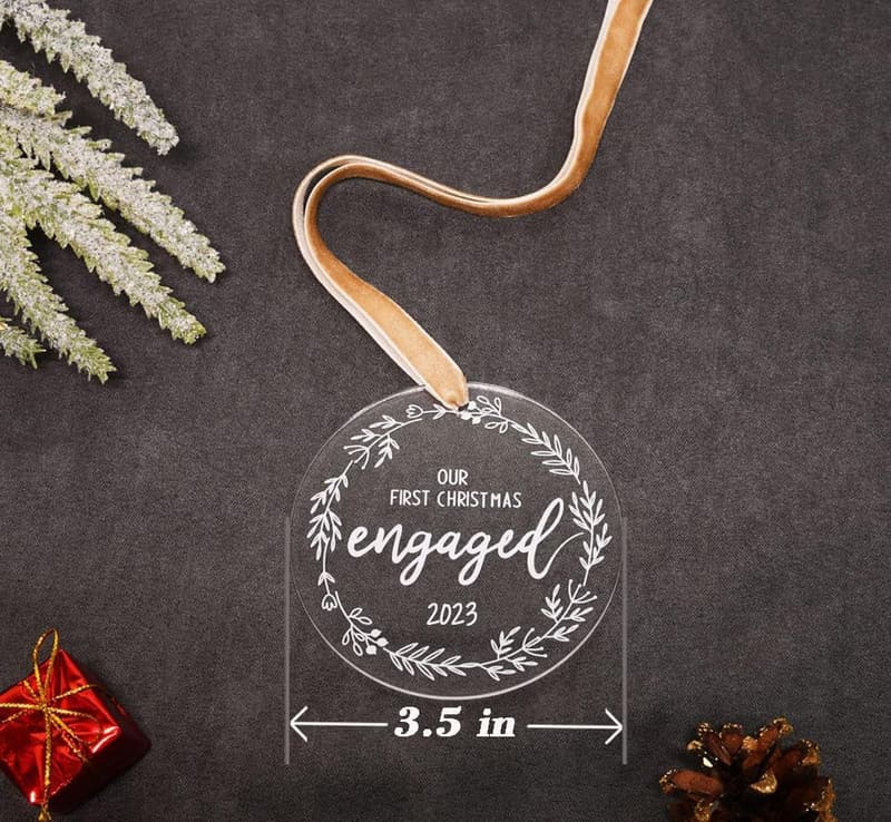 Engagement Ornament 2023 for Couples - First Christmas
