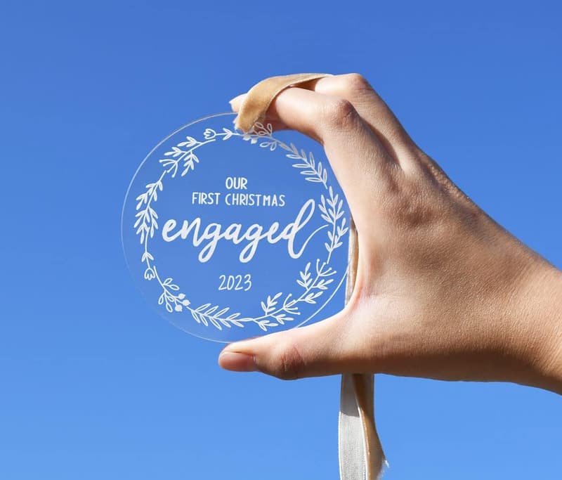 Engagement Ornament 2023 for Couples - First Christmas