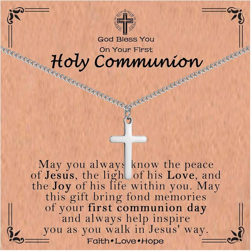 Boys' Cross Necklace for Baptism and Confirmation Gifts