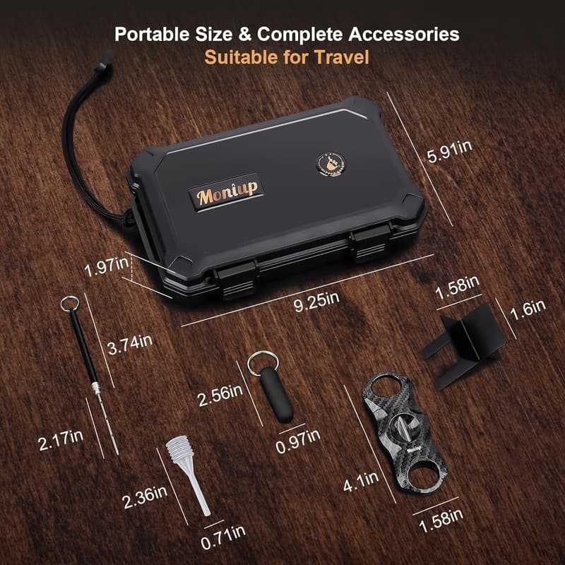Portable Cigar Humidor Set with Accessories for Men