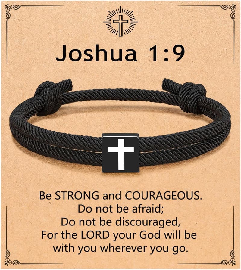 Men's Adjustable Rope Cross Bracelet - Perfect for Easter Gifts