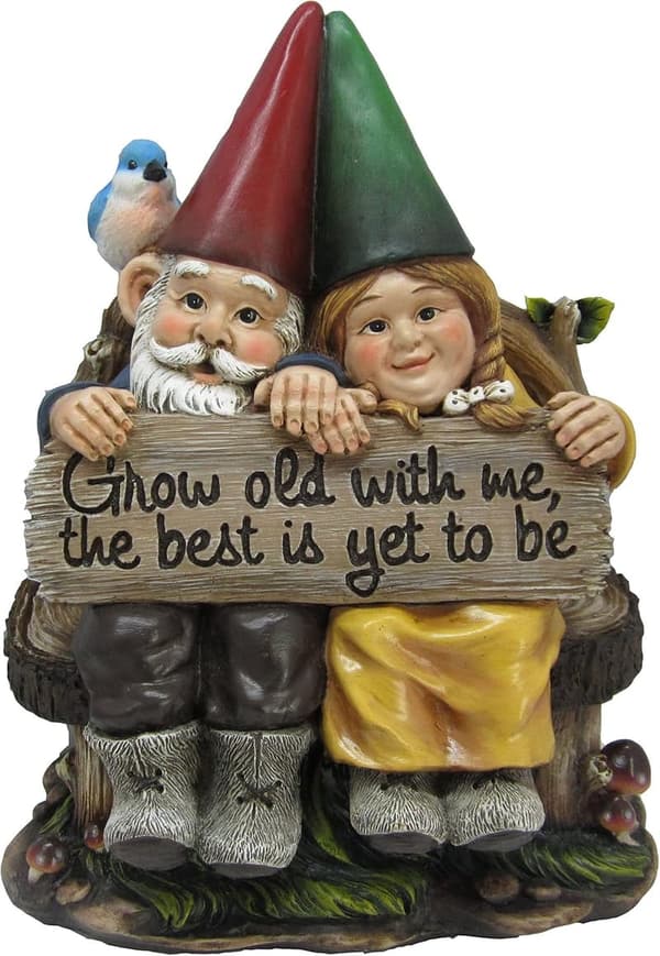 Mr. and Mrs. Gnome Couple Statue for Garden Decor - 11