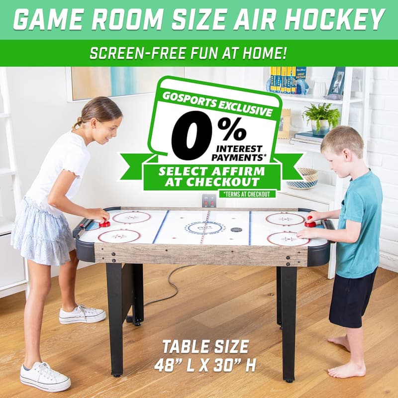 48-Inch Air Hockey Table for Kids with LED Scoreboard