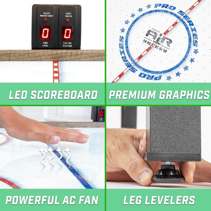 48-Inch Air Hockey Table for Kids with LED Scoreboard