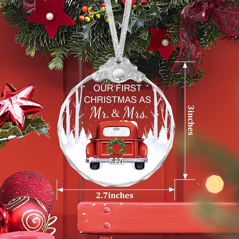 First Christmas Ornament 2024 - Newlywed Gift, 3.5