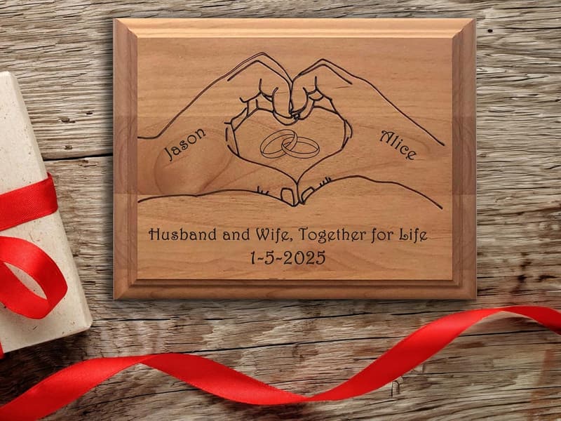 Personalized Wedding Plaque - Custom Anniversary Wall Art for Couples