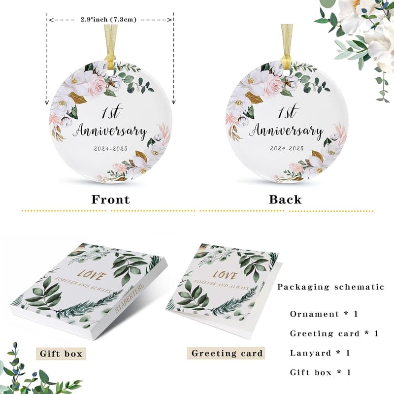 First Christmas Married Ornament 2025 for Couples