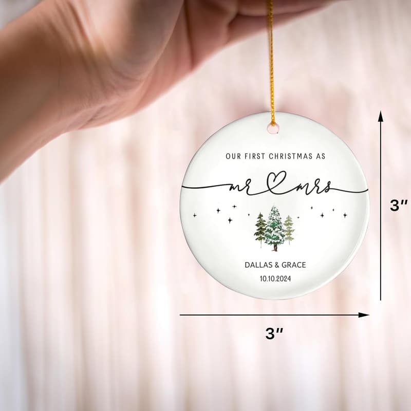 Personalized 2025 First Christmas Ornament for Couples