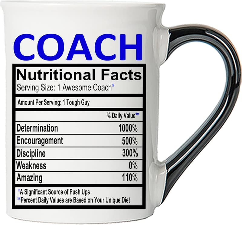 Coaching Gifts: Ceramic 16oz Mug for Men - Sports Theme