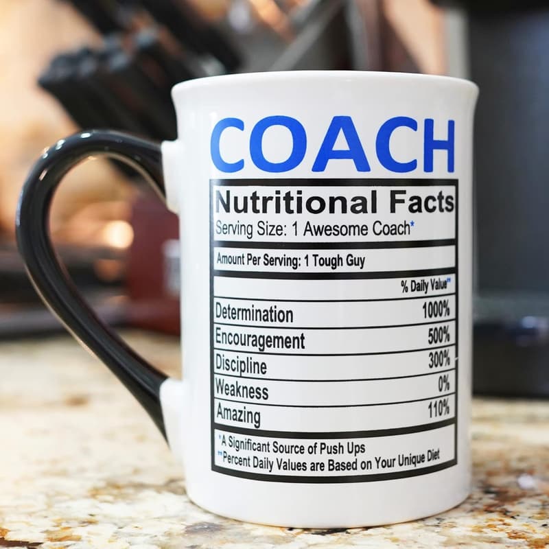 Coaching Gifts: Ceramic 16oz Mug for Men - Sports Theme