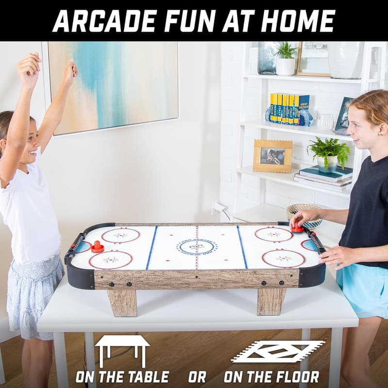 Tabletop Air Hockey Game for Kids – 40 Inch, AC Powered