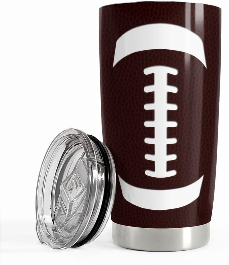 Football Tumbler Cup - 20oz Stainless Steel Insulated Mug