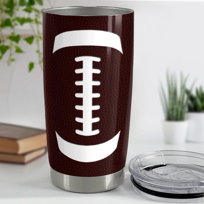 Football Tumbler Cup - 20oz Stainless Steel Insulated Mug