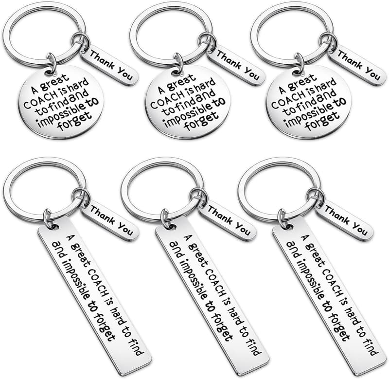 Sports Keychain Set - Thank You Gifts for Men & Women (6 Pcs)