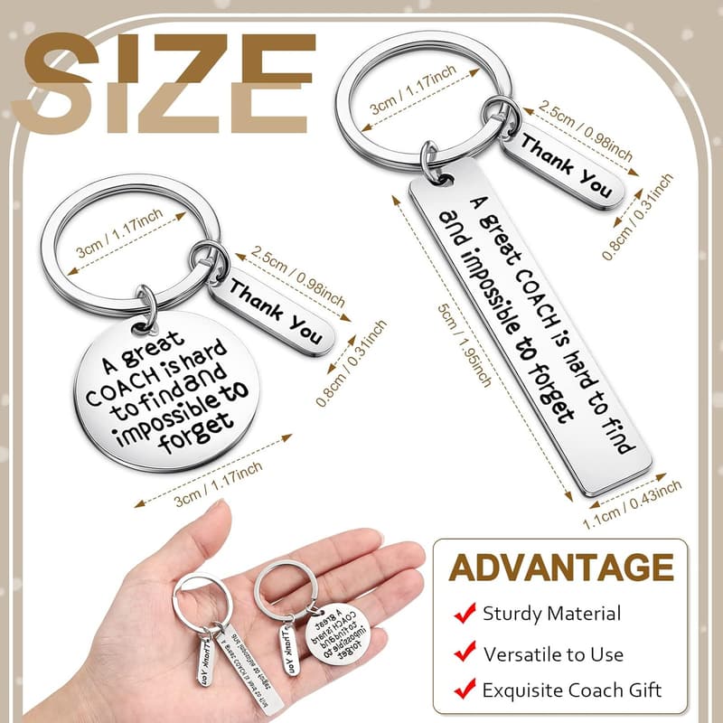 Sports Keychain Set - Thank You Gifts for Men & Women (6 Pcs)