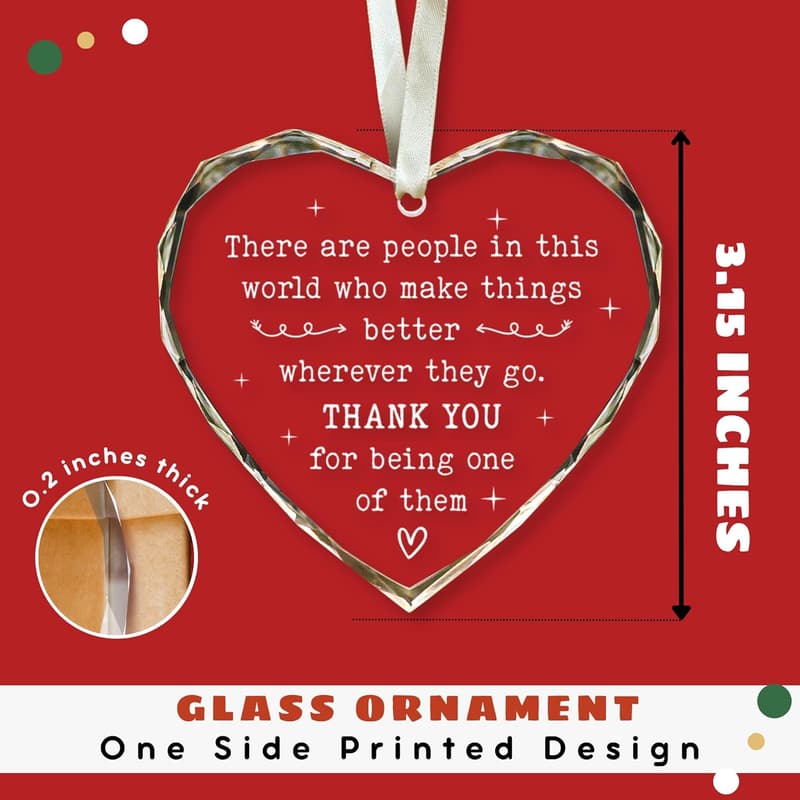 Employee Appreciation Glass Ornament for Women & Men