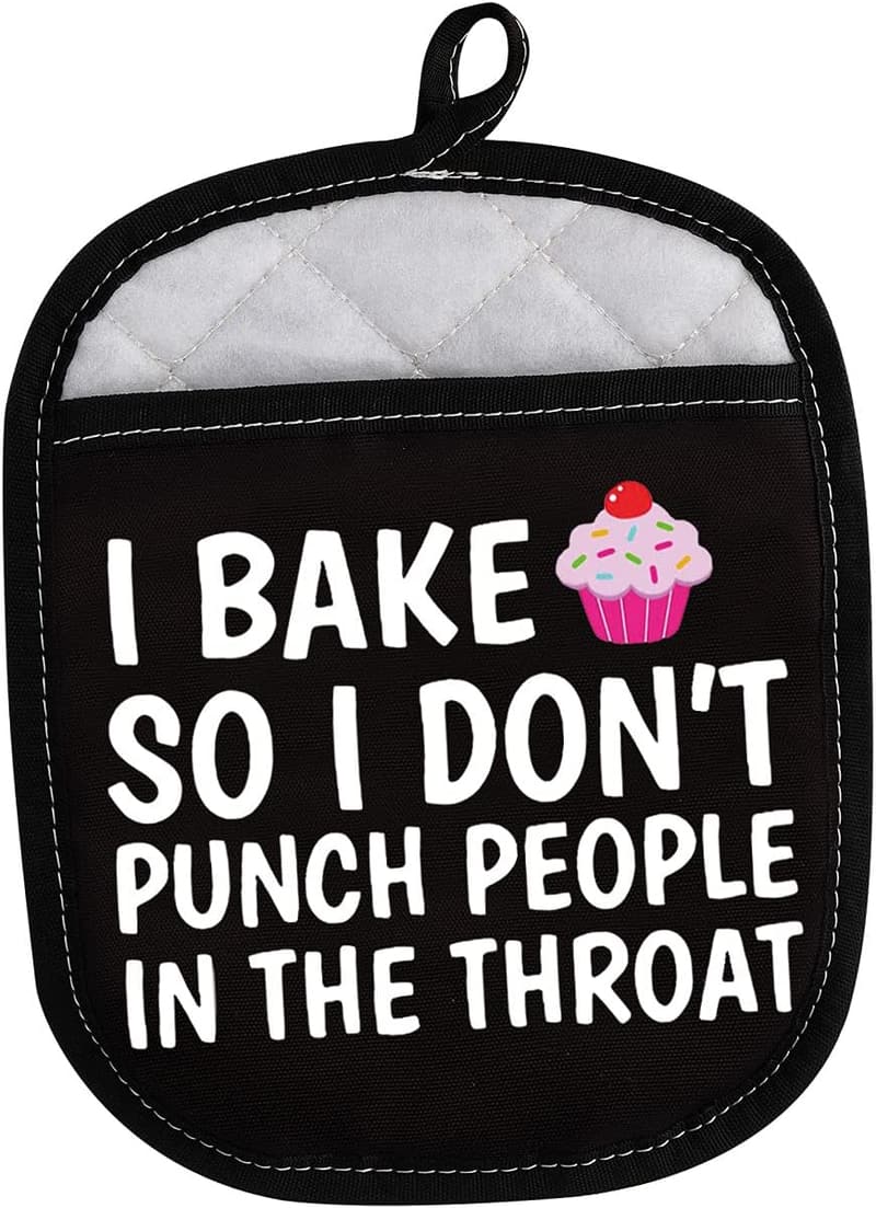 Funny Baker Oven Mitt - I Bake So I Don't Punch People
