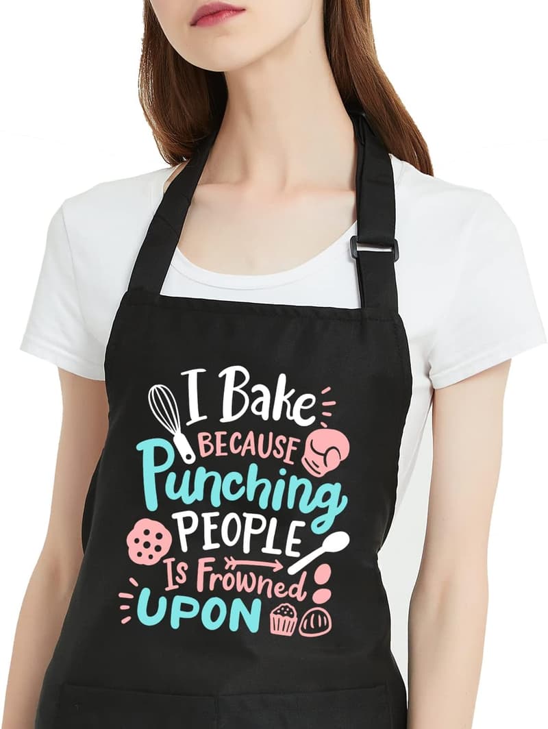 Water-Resistant Baking Apron with Pockets - Ideal Gift for Dad or Mom