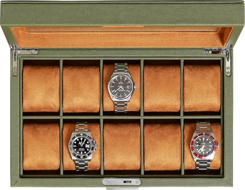 Luxury Leather Watch Box Organizer for Men and Women - 10 Slot