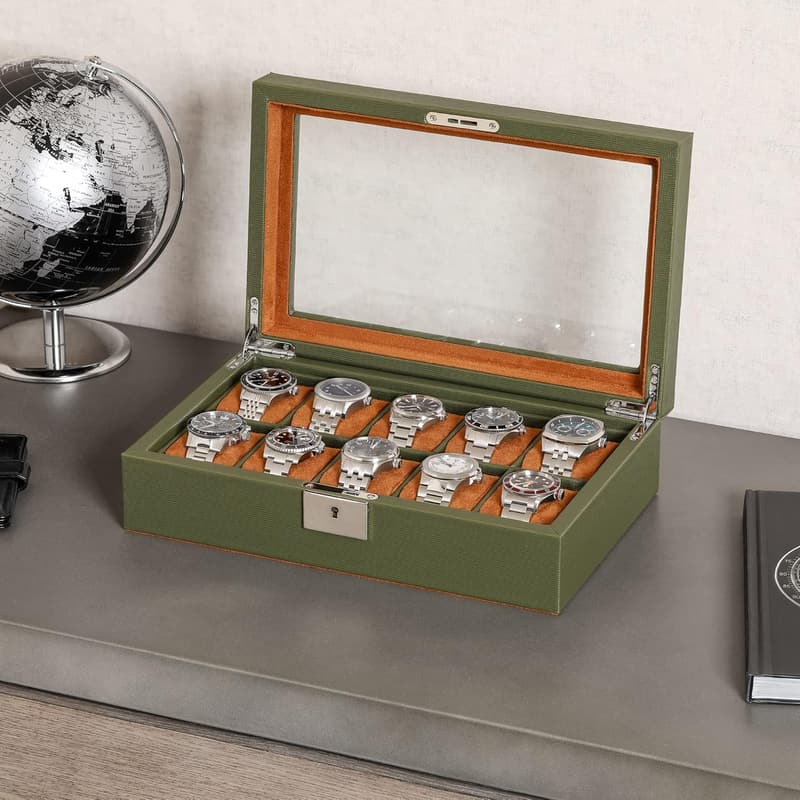 Luxury Leather Watch Box Organizer for Men and Women - 10 Slot