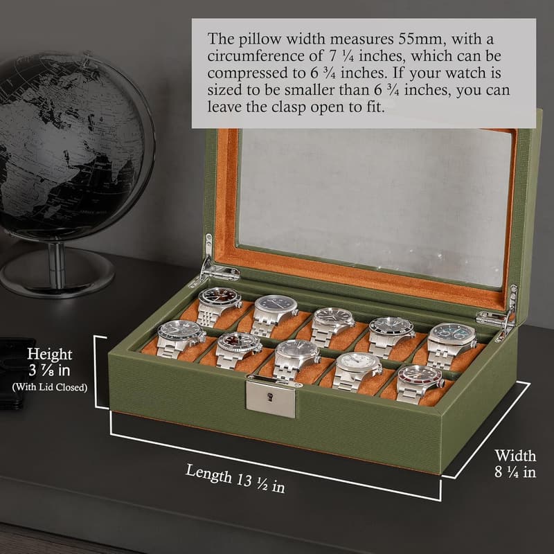 Luxury Leather Watch Box Organizer for Men and Women - 10 Slot