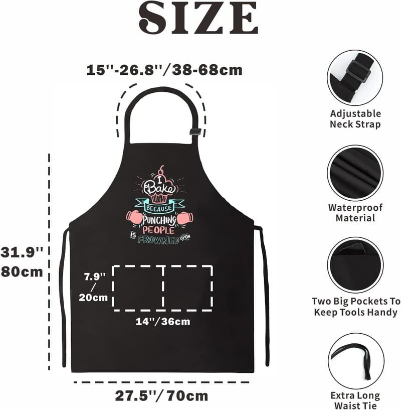 Cute Baking Apron with Pockets - Ideal Gift for Bakers
