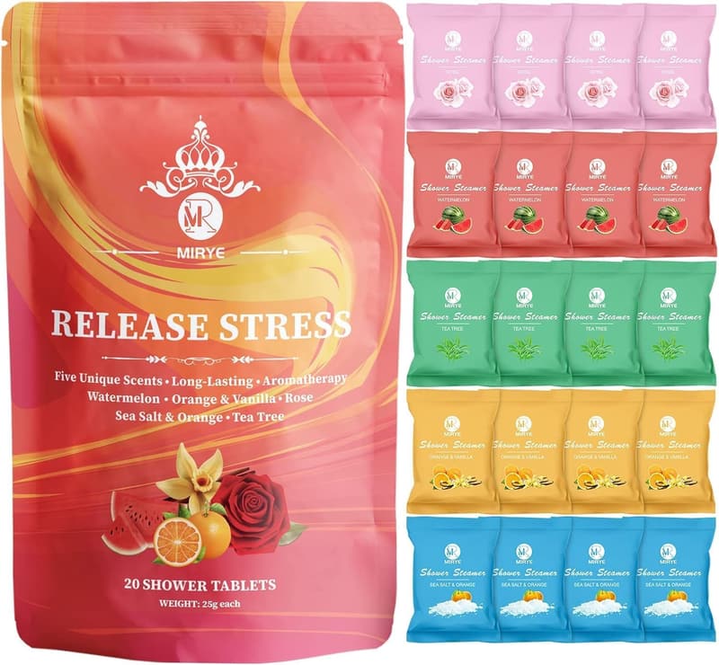 Aromatherapy Shower Steamers - 20 Pack Organic Gift Set for Women