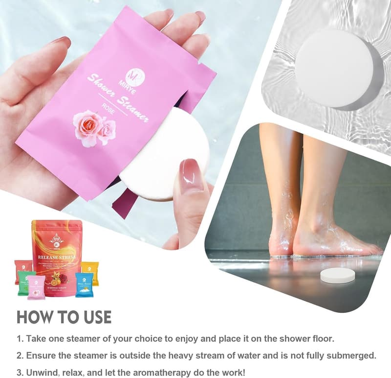 Aromatherapy Shower Steamers - 20 Pack Organic Gift Set for Women