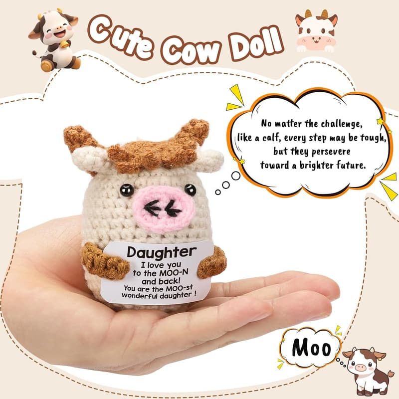 Birthday Gifts for Daughter - Cute Handmade Crochet Cow